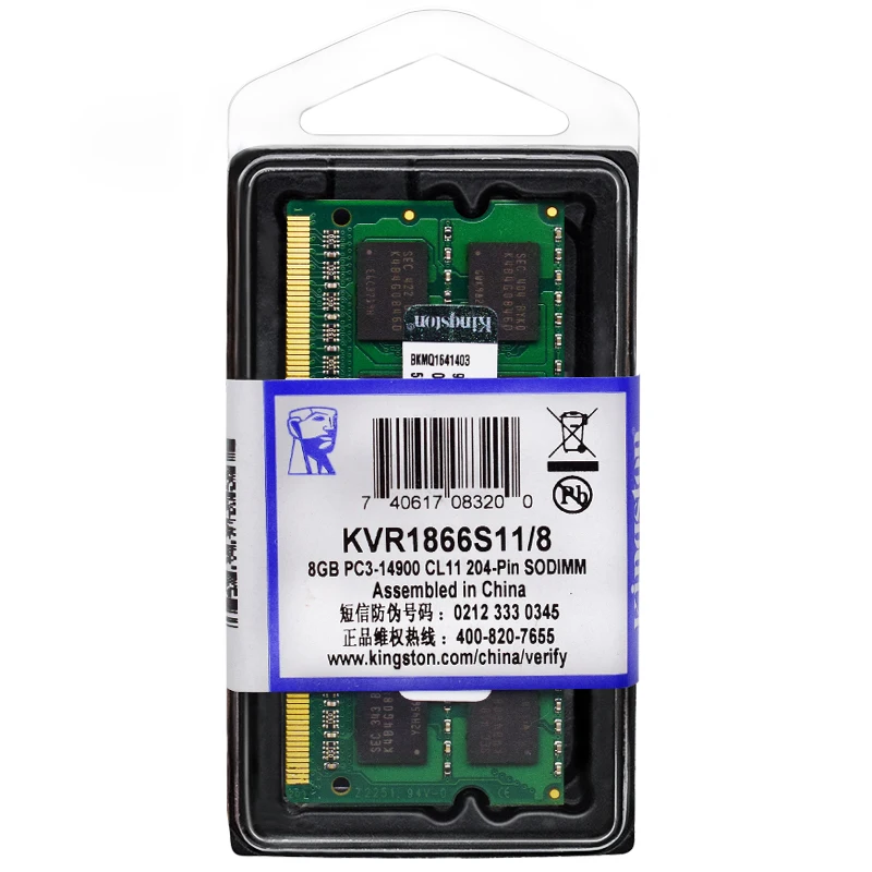4GB, 1066, 1333MHz, 1600MHz, 1866MHz, SO-DIMM, PC3-8500, 10600, 12800, notebook, 2pcs