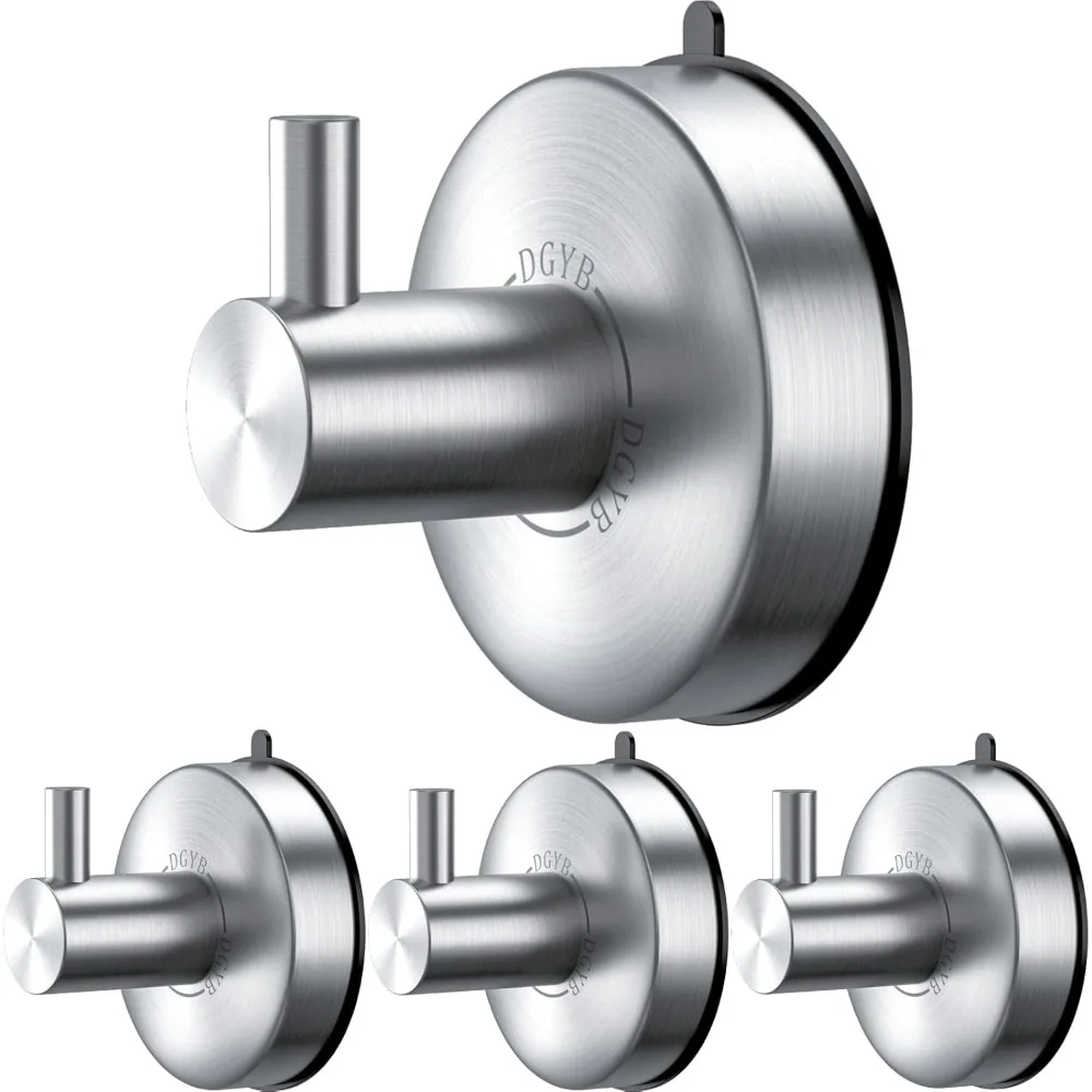 Suction Cup Hooks for Shower Brushed Nickel Towel Hooks Hanger Bathrooms SUS 304 Stainless Steel Home Storage Holder Hook