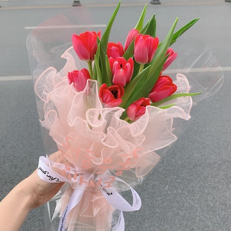 진주 웨이브 플로리스트 부케 포장 재료, 꽃 포장지, 발렌타인 데이, 결혼 선물 포장 용품, 28x400cm