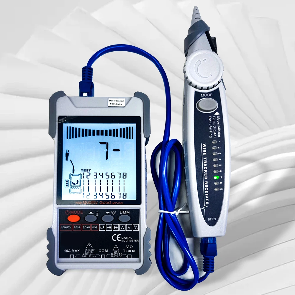 ET616 ET618 Network Cable Tester with LCD Display Analogs Digital Search POE Test Cable Pairing Length