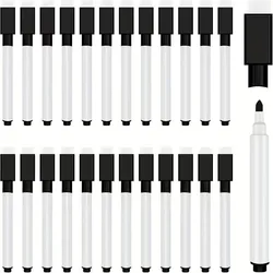 Black Dry Erase Markers with Eraser Caps - 25 Pack for Office and School Supplies (25pcs)