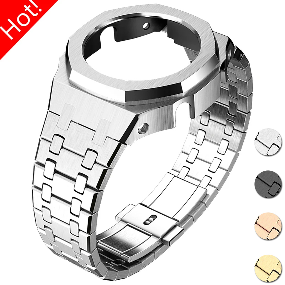 Gen4 Gen5 Modification Kit for Casioak GA-2100 GMA-S2100 Mod Metal Stainless Steel Case Screw Bezel Strap for GA-2110 GA-B2100