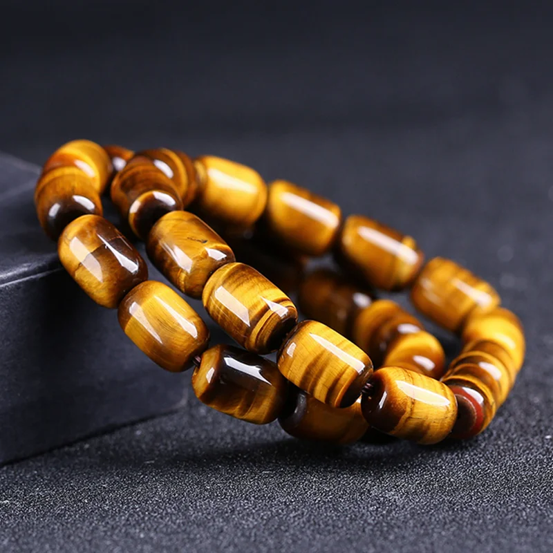 Feng Shui Gift Natural Tiger Eye Bucket Beads Crystal Bracelet for man and women good Lucky Amulet Jewellery
