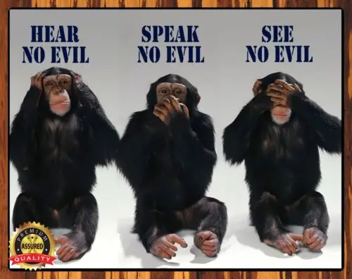 

Металлический знак «не слышите зла», «не зло», «зло»-1970 с-Восстановленный