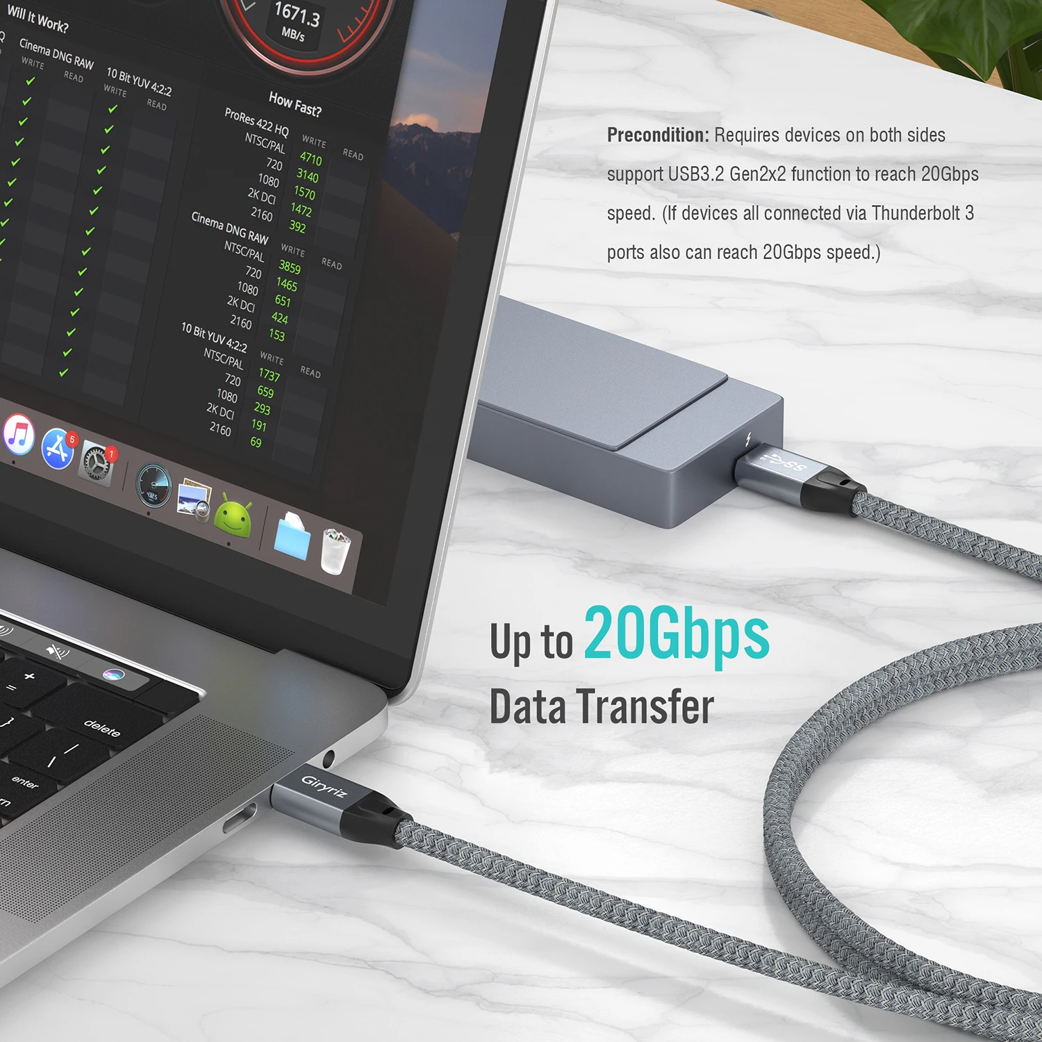 USB C to USB C Cable, 3.2 Gen 2 USB-C Cable 3.3ft - 4K UHD 20Gbps USB C  Cable 100W PD Fast Charging Cable for Thunderbolt 3, Oculus Quest, MacBook