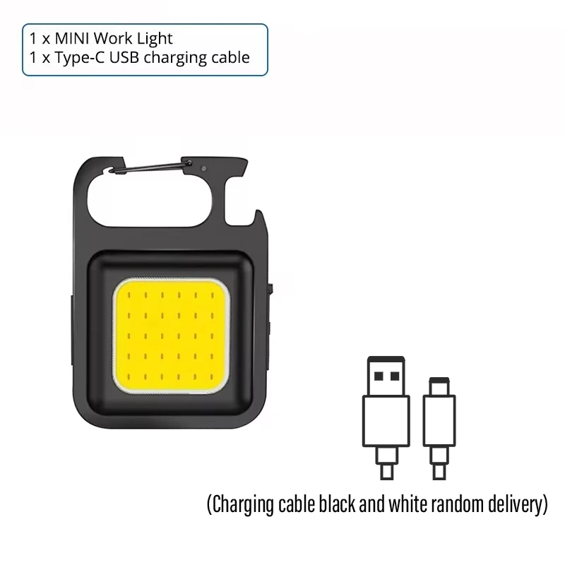 Set di 2 mini torce ricaricabili, mini lampada da lavoro portatile, 800