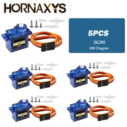 Micro Digital Servo Motor for RC Toy Aircraft and Helicopters, 180/360 Degree Rotation (5PCS - 180 Degree)