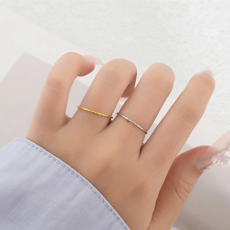 1mm Thin Stackable Ring Stainless Steel Faceted Wedding Band for Women Girl Size 4-10 4