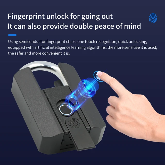 IP67 TTLock Smart Padlock Bluetooth APP Fingerprint Lock Keyless Bag Pad Lock G2 Gateway Aleax Google Home Electronic Door Lock 5