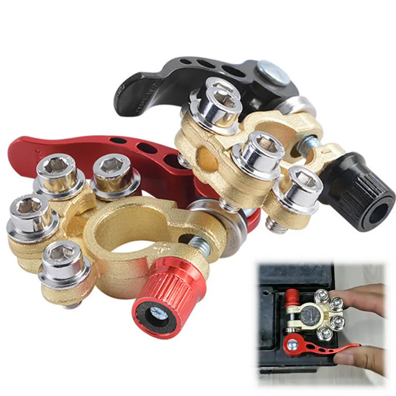 1 Pair Automotive Battery Terminal Wire Cable Clamp Quick Release Connectors Car Auto Accessories 12V 24V Positive & Negative |