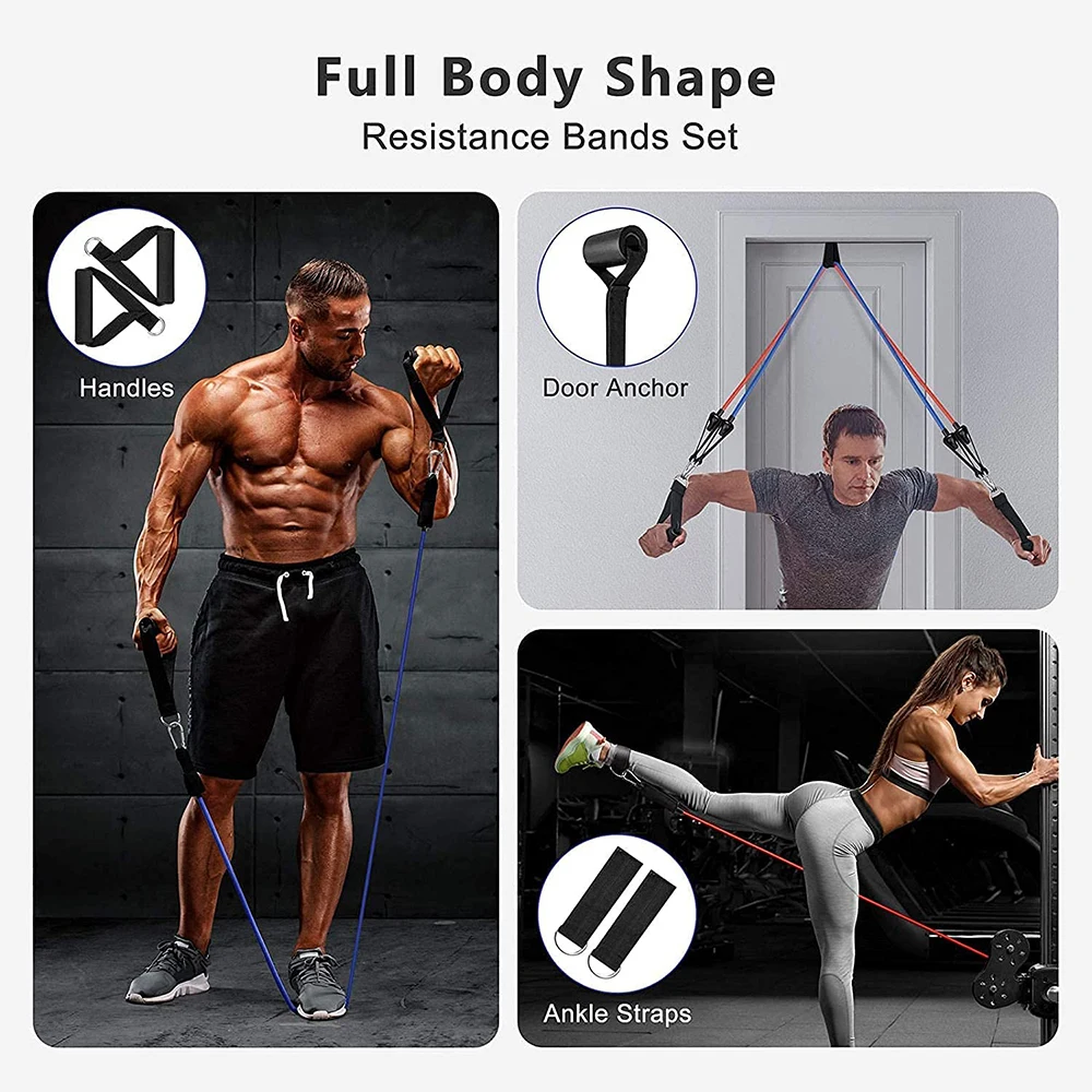 Bodyweight Exercises With Full Body Workout Resistance Bands Set Stretch  Bands For Exercise Home Resistance Training