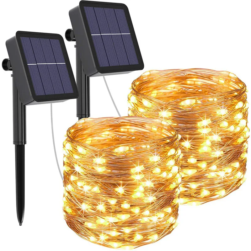 Solar String Fairy Lights 200m Christmas Lights Waterproof Outdoor Garland Solar Power Lamp Christmas For Garden Decoration. casio g shock аналоговые цифровые x ignite red серии solar ga b2100bnr 1a gab2100bnr 1 200m мужские часы