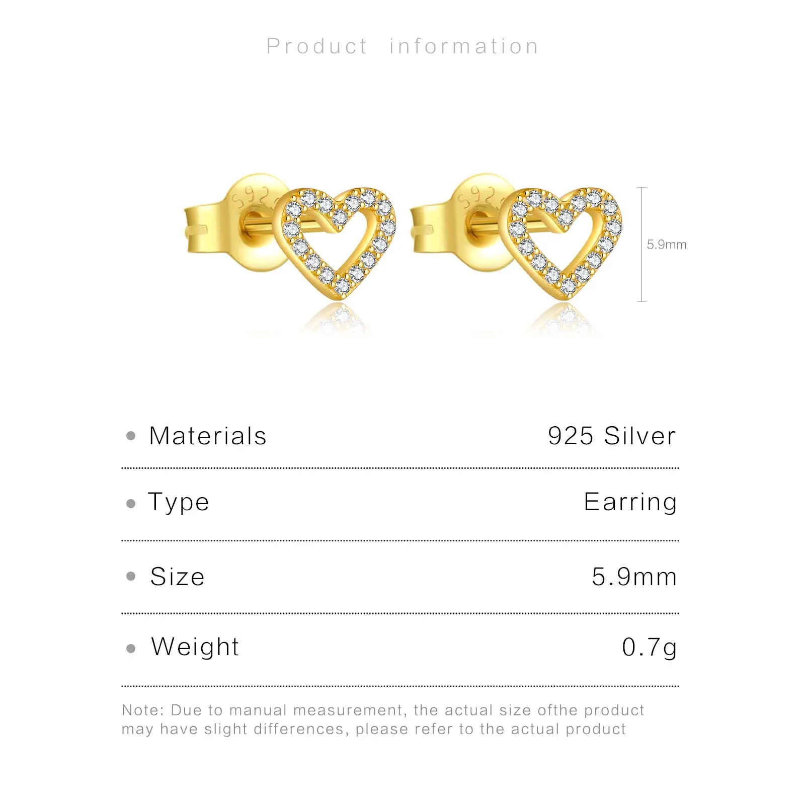 VEWANT Women 100% 925 Sterling Silver Heart Zircon Stud Earring 2024 Wedding Party Fine Luxury Fashion Jewelry 6