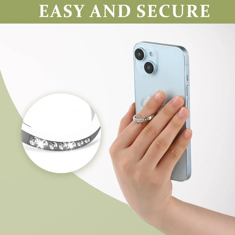 Elegant 360° Rotating Diamond-Style Phone Ring Holder