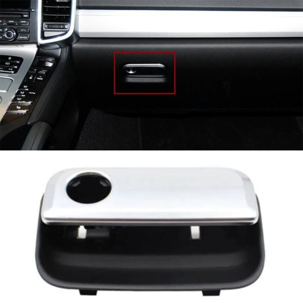 Black Dashboard P enger Glove Box Handle 958552147 for Porsche Cayenne 2010- LHD Chrome Storage Compartment Switch