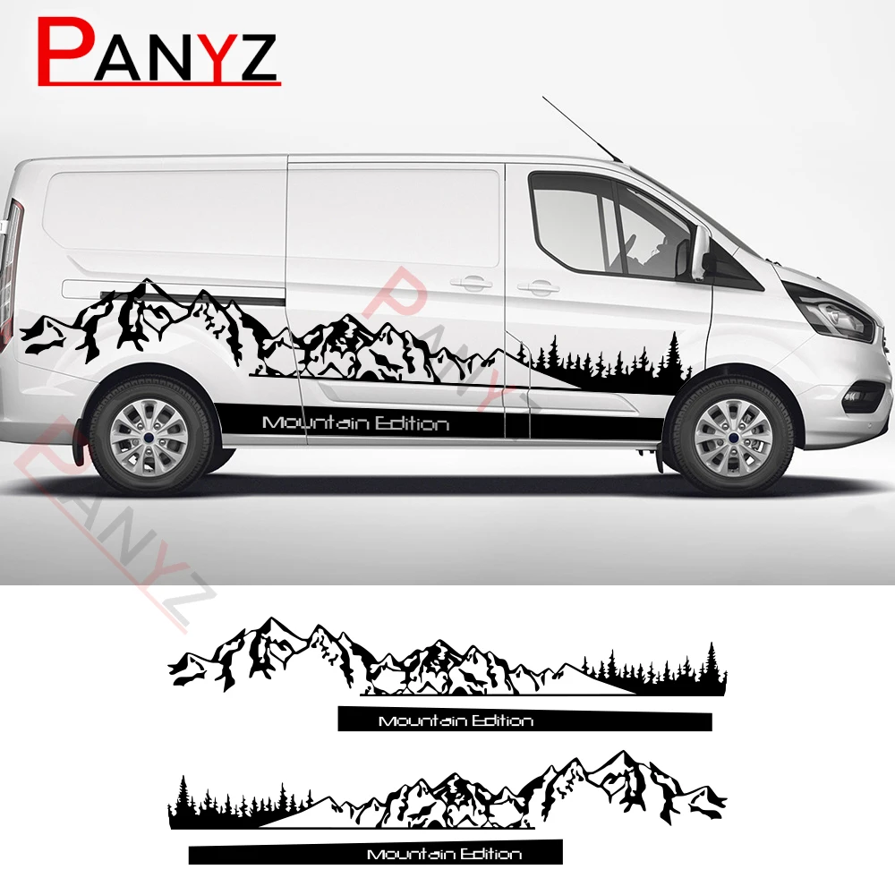 Adesivi Per Auto Per Ford Transit Tourneo Custom Mk6 Mk7 Mk8 Tuning Accessori Camper Van Door Decor Mountain Graphics Decalcomanie In Vinile