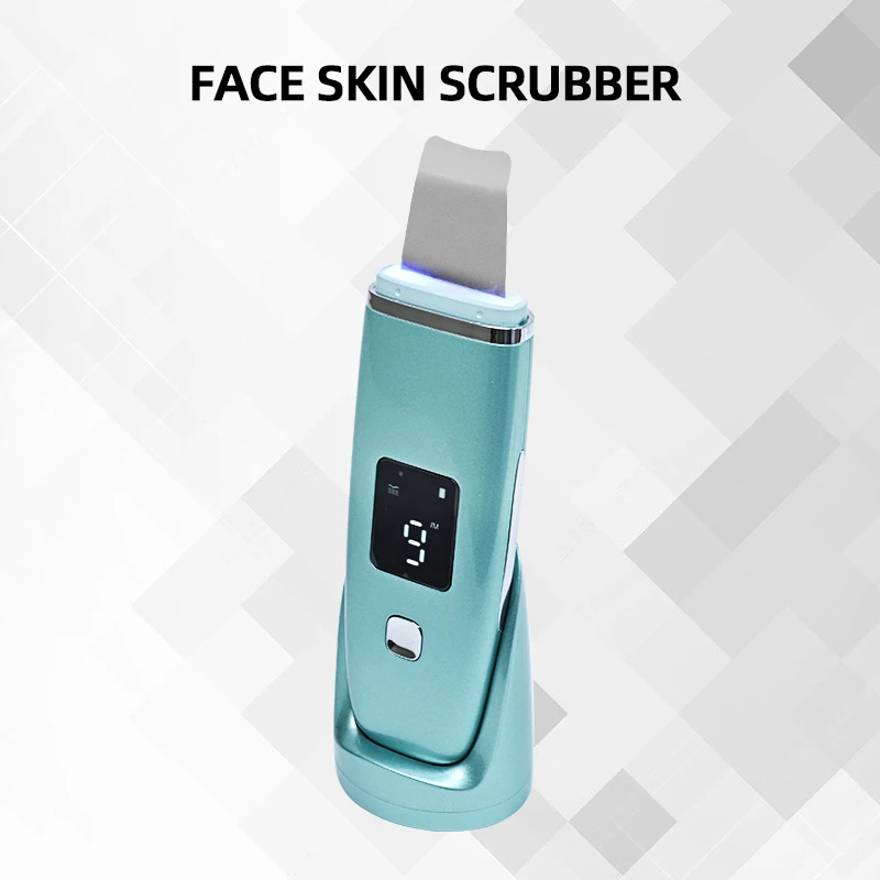 Ultrasonic Skin Scrubber Lift Machine Adult LCD Digital Deep Face Cleaning Peeling Ultrasound Face Spatula Blackhead Remover