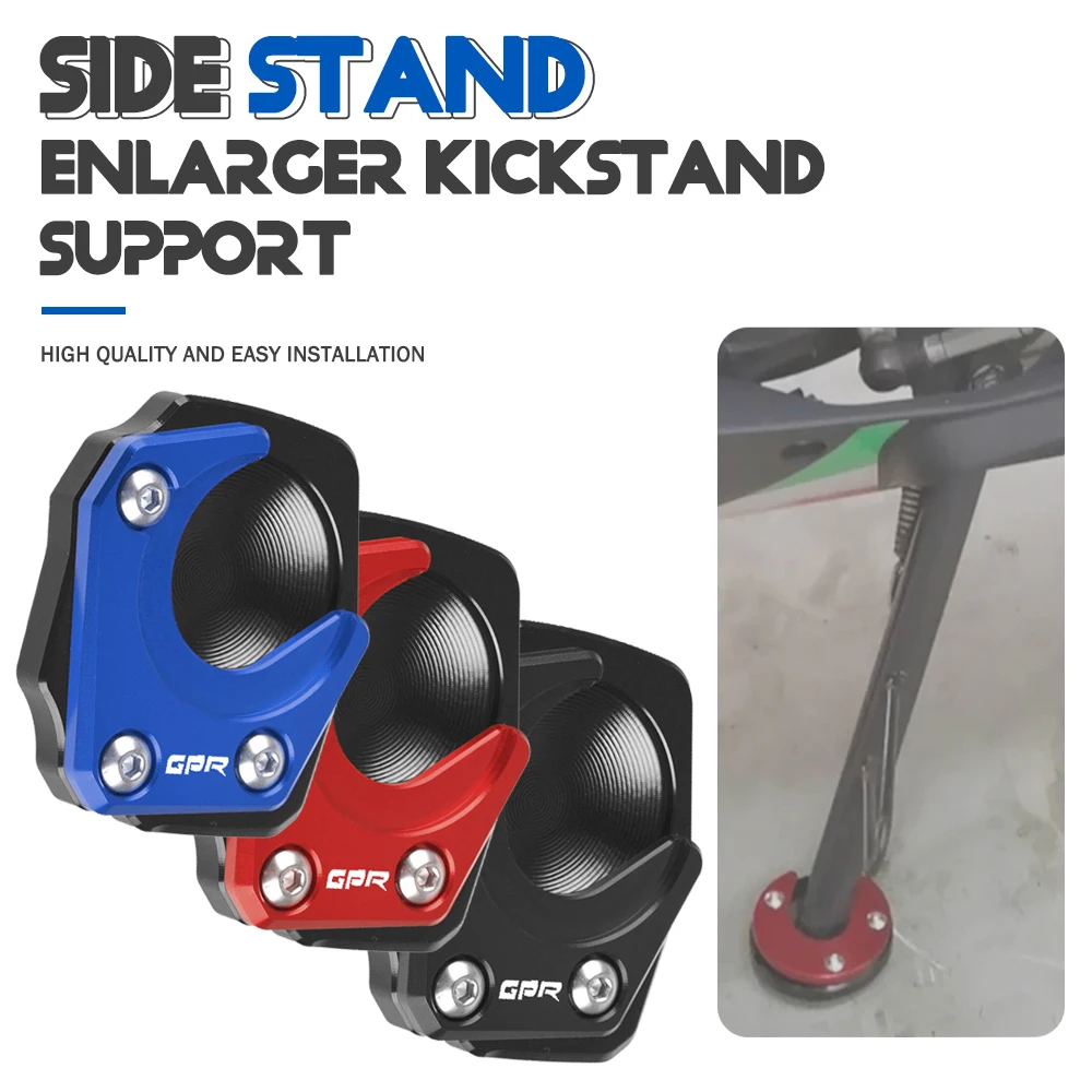 

WITH LOGO FOR GPR150 GPR125 GPR 150 125 Extension For Side Stand Foot Motorcycle Side Stand Enlarge Plate Kickstand Extension
