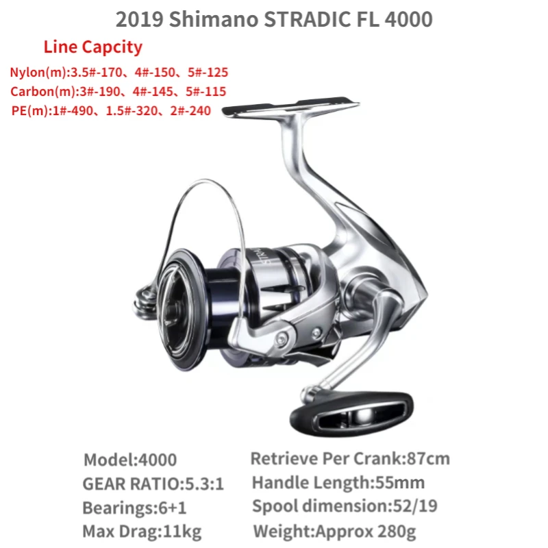 2019 Shimano STRADIC FL Spinning Fishing Reel 1000S C2000S 2500S 2500SHG  C3000 C3000HG C3000XG 3000MHG 4000MHG 4000XG C5000XG - AliExpress