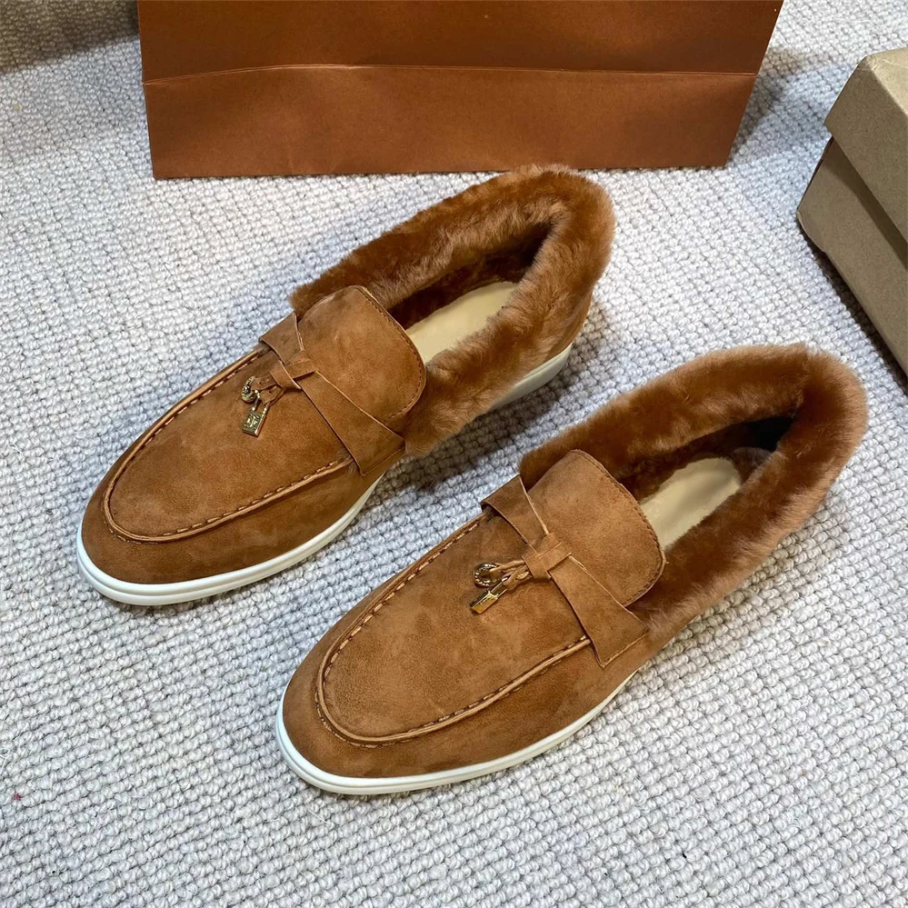 

Leather short boots women's high top luxury wool warm and Plush Snow Boots 2022 winter new flat bottomed men's casual shoes