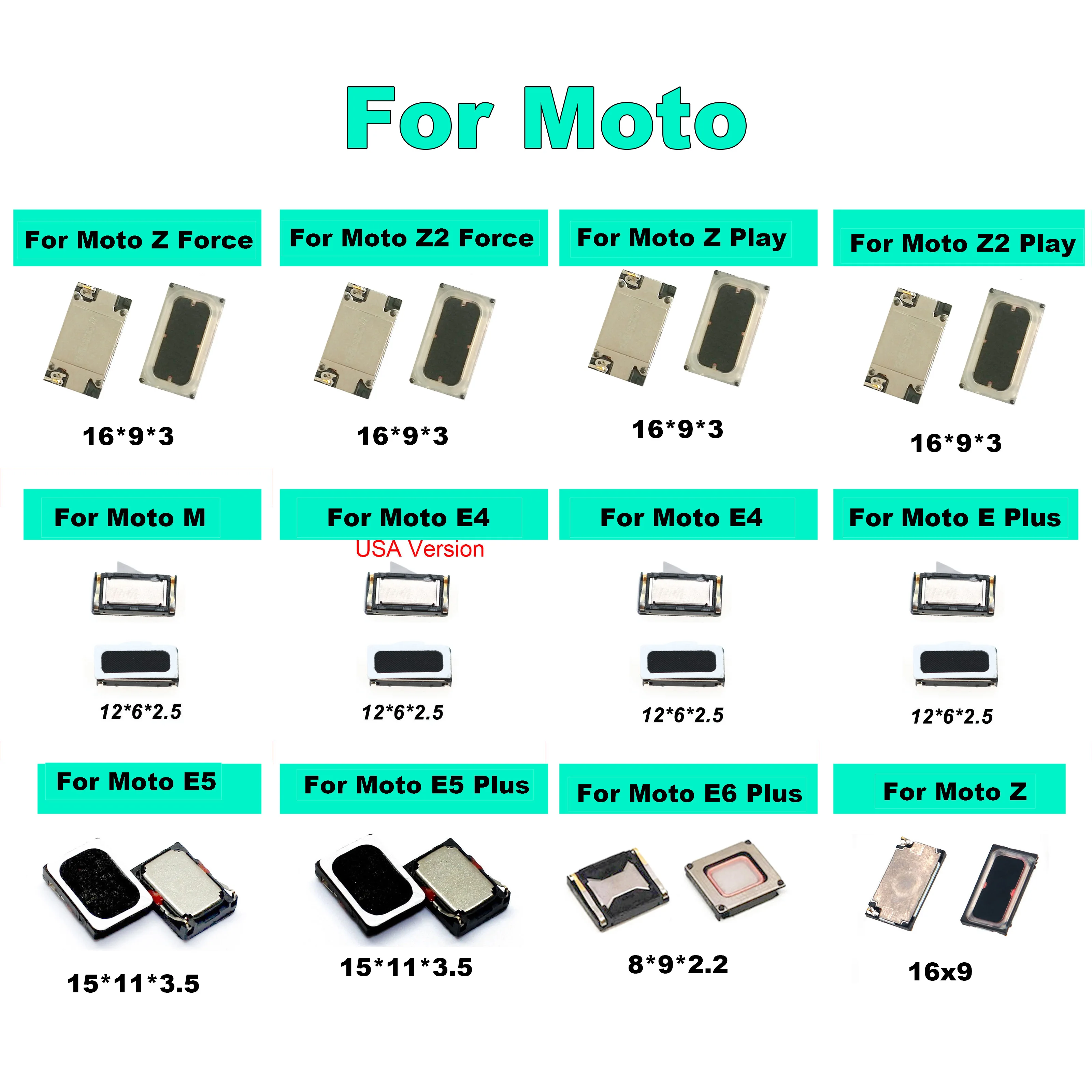 Chenghaoran 2db Fül Fülhallgató Beszélő számára Motorola MOTO Z Műkődés Erő Z2 M E E4 E5 E6 Vmint áram Fül Beszélő Döng Távbeszélőkagyló