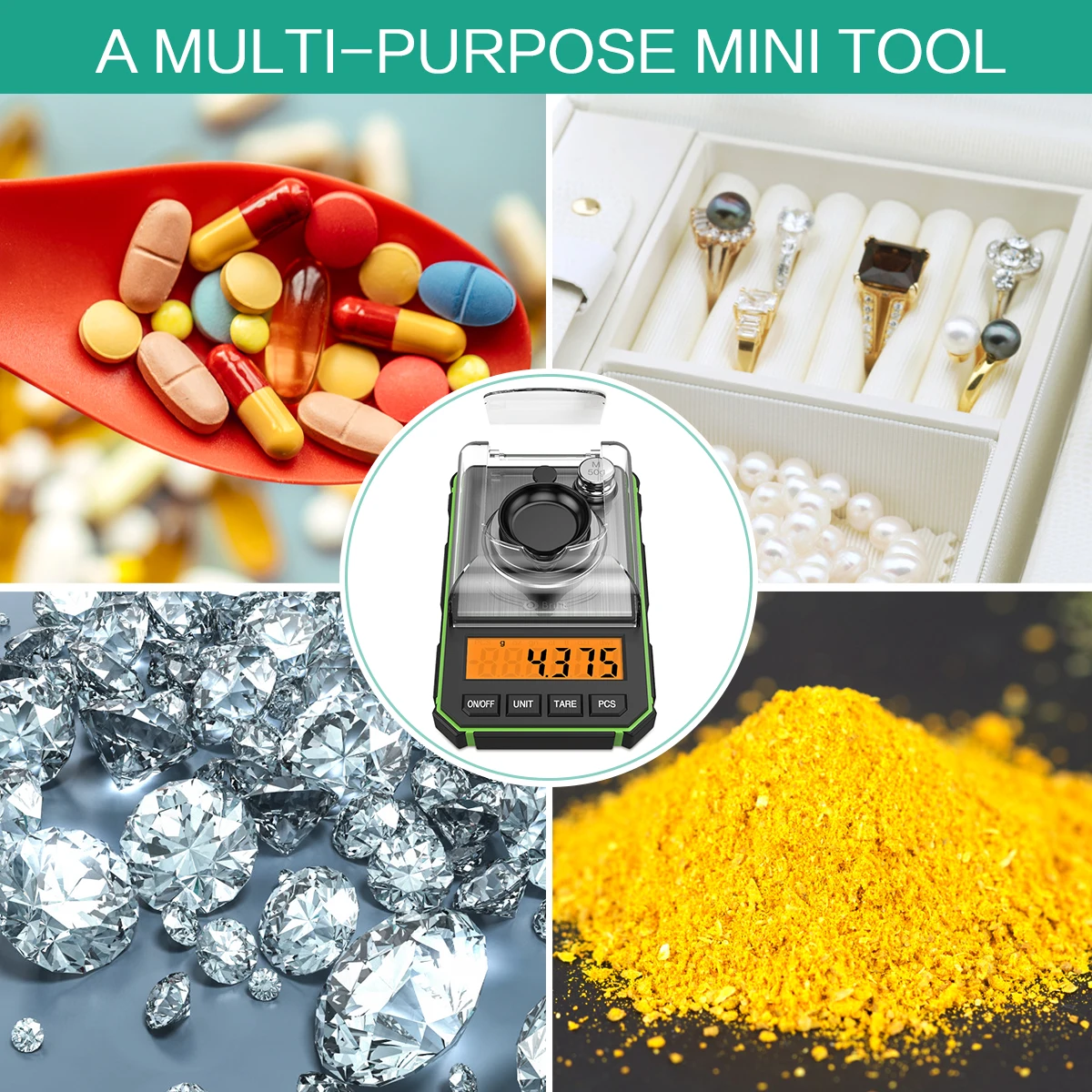 고정밀 전문 전자 저울 50g/0.001g 디지털 골드 쥬얼리 밀리그램 규모 미니 전자 저울 규모