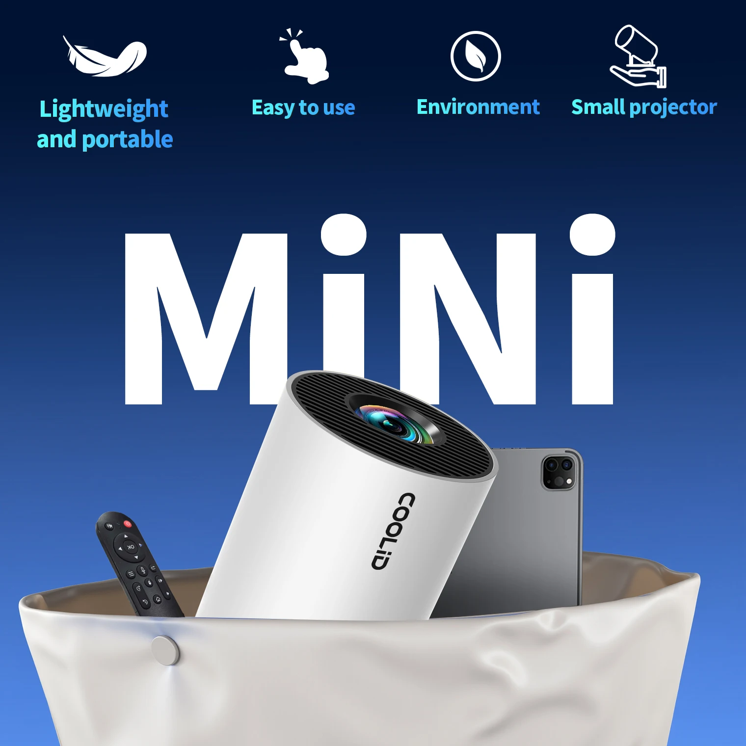 HY300 ULTRA Mini Proiettore Portatile 4K, Full HD 1080p, 160 ANSI, WiFi 6, Bluetooth 5.4, Android 11, Rotazione 210°