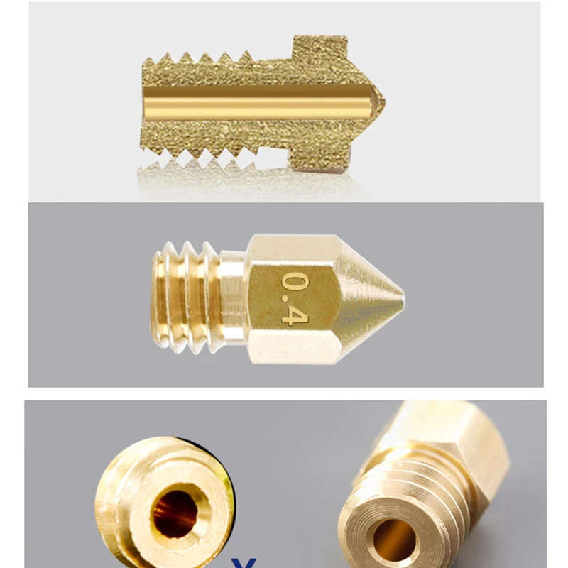 Premium Brass Nozzle Set for 3D Printer Extruders - Precision Sizes 0.1mm to 1.0mm