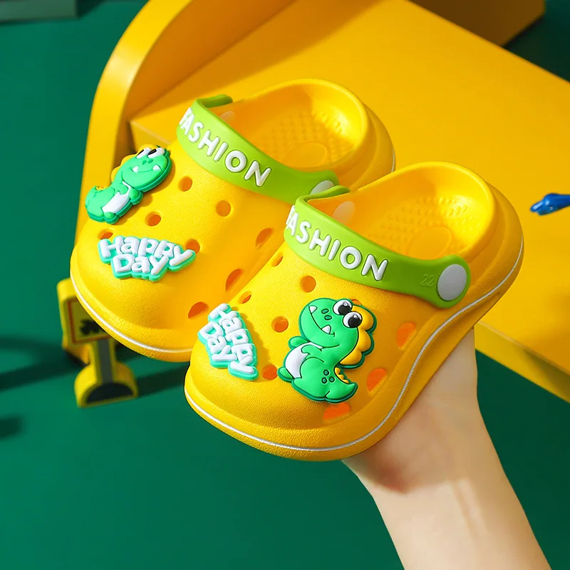 Cartoon Dinosaur Kid Slippers Boys Summer Beach Sandals Girl Home Slipper Toddler Anti-Slip Indoor Kids Garden Shoes Girls Shoes