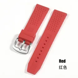 Universal Silicone Rubber Quick Release Breathable Watch Strap - Multiple Sizes Available - 22mm (Red)
