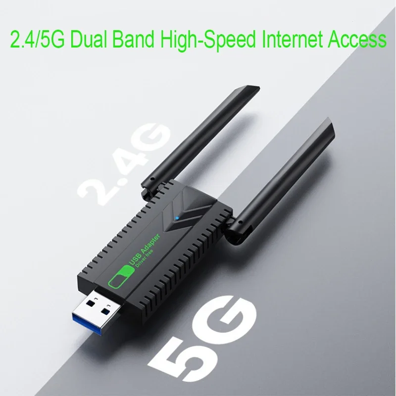Wireless USB WiFi Adapter For PC 1300Mbps 5G Dual Band Windows11 10 8 7 Vista XP
