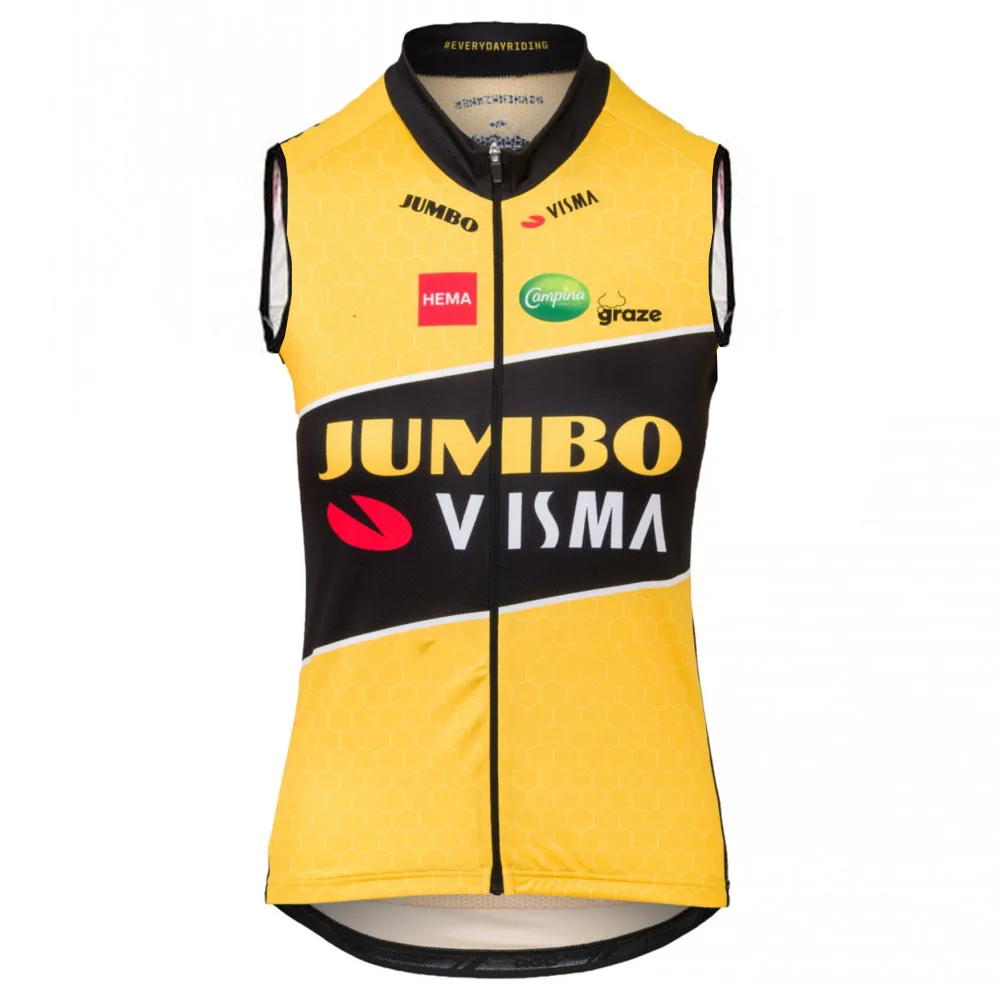 Новинка 2022 командный желтый велосипедный жилет Jumbo Visma Windvest ветрозащитные