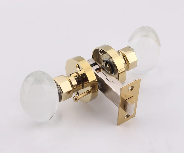 Crystal Glass Globe Handle Lock, Mute Door