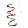Parrot Bites Toy Wood Beads Bird Swing Fuuny Wear-resistant Spiral Ladder for Home 6