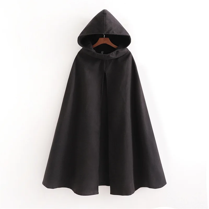 Fashion Women Cloak Retro Hoodies Coat Gothic Cape Poncho Casual Cardigan Loose Coats Female Warm Cosplay Streetwear Medieval halloween woman medieval princess flare sleeve dress polyester oversized skinny female retro palace renaissance gothic ball gown