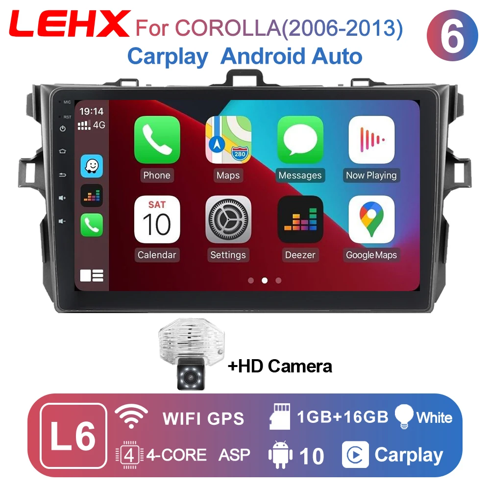 LEHX Pro 8 Core 2Din android 10.0 Car Radio Multimedia Video Player For Toyota Corolla E140 150 2006-2013 Autoradio Carplay gps pioneer head unit Car Multimedia Players