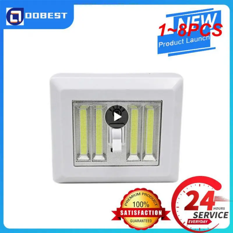 

1~8PCS Wall Switch Night Light Corridor LED Lamp Outdoor Camping Hiking Lights Battery Operated LED Emergency Lamp