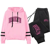 Quality Daily Women Tracksuit Hoodies Casual Single Piece Stripe Sweatshirt and Sweatpants Comfort Outdoor Jogging Autumn Winter - Image 5