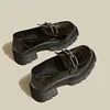 Woman Pumps Loafers Cute Kawaii Platform Shoes For Women Fashion Leather Casual Block Heel Round Toe Chunky Heels Popular Shoe A 5