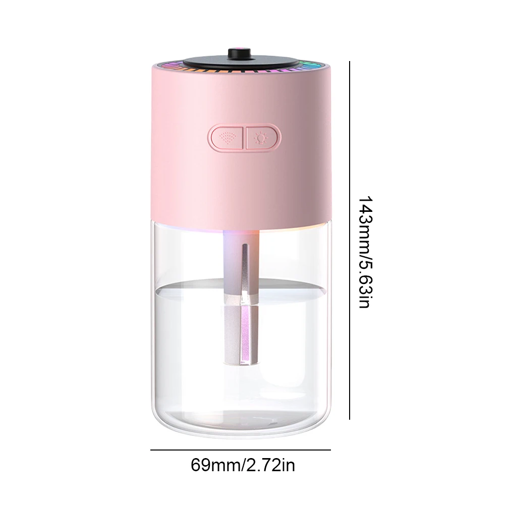 Car Air Humidifier with RGB LED Light Rechargeable Portable Mini Spray Mist Humidifier Purifier Humificador for Bedroom Home Car