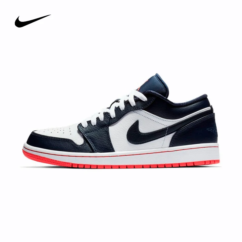 thumbnail image 1 of Zapatillas de baloncesto Air Jordan 1 de cuero, estilo retro, modernas, antideslizantes, resistentes al desgaste y de corte bajo para hombre, 1 of 5