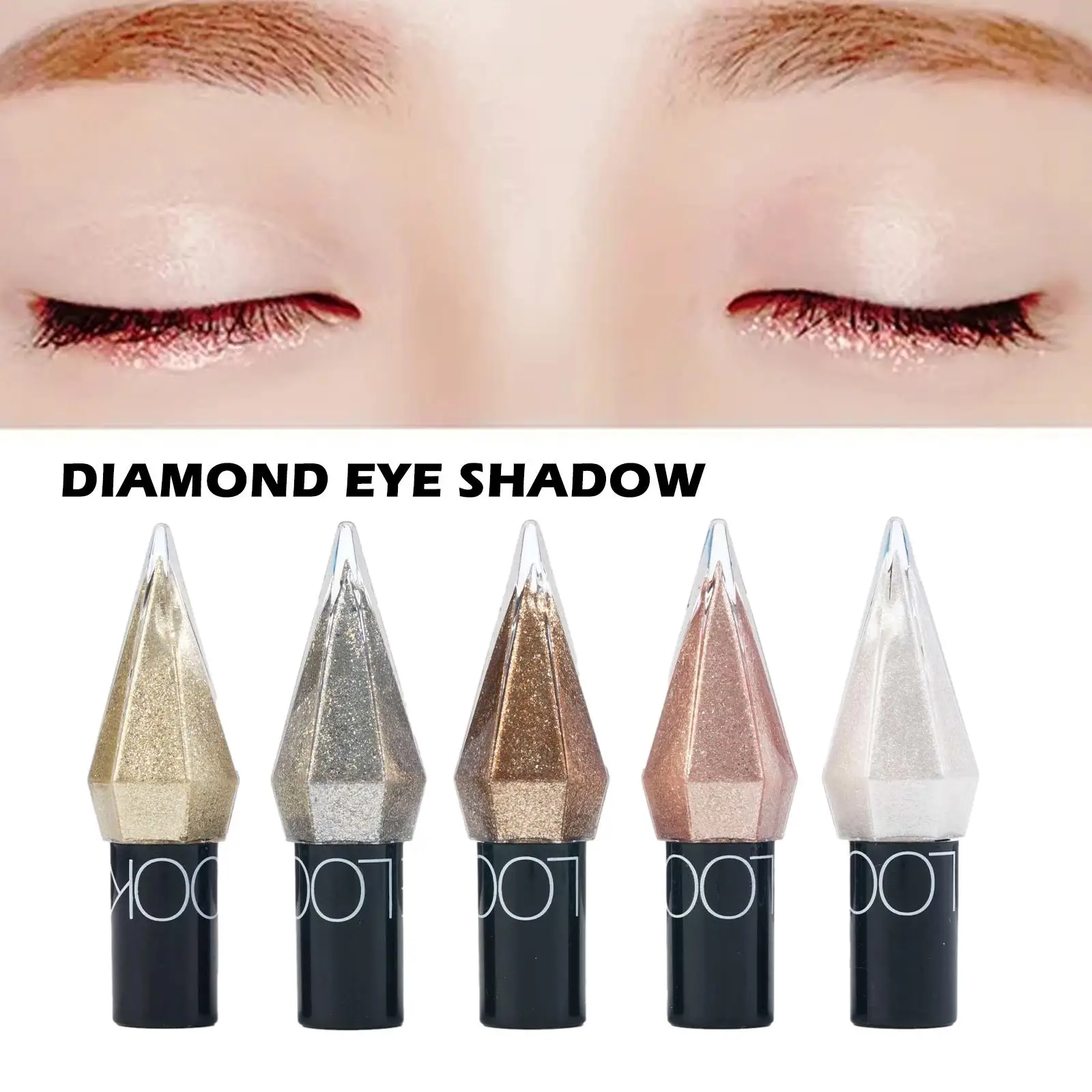 Waterproof Diamond Shiny Eye Liner Eyeshadow Silver Paillettes Eye Makeup Rose Glitter Beauty Eyeliner Shadow Cosmetics Gold H4S9