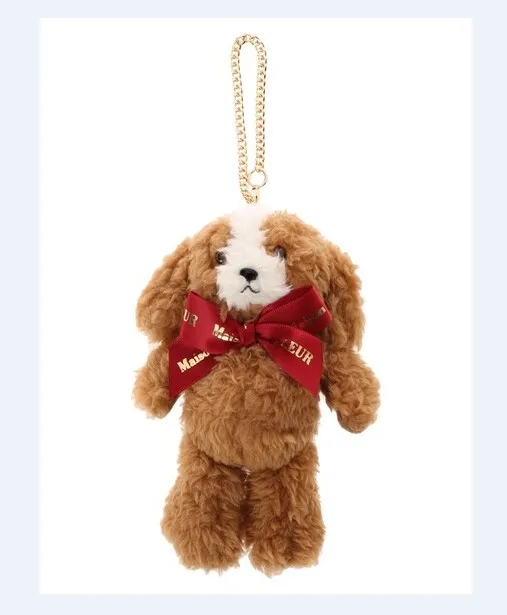 Sweet Cute Plush Women's Doll Ornaments High-End and Fashionable Japanese Style Bow Metal Chain Decorative Bag Accessories