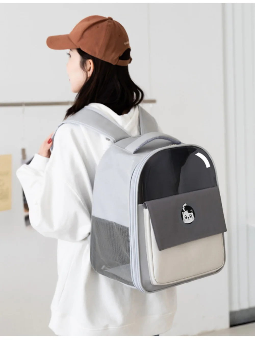 Breathable Cat Bag With Transparent Window Portable Pet Backpack Dog