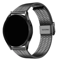 Premium Stainless Steel Watch Strap Bracelet - Elegant and Durable Design for 22mm watch strap (Black)