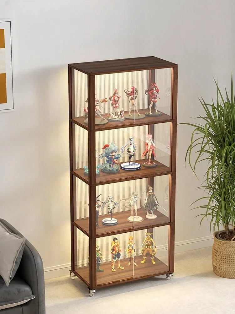 

Solid Wood Blind Box Storage Display Stand Manual Storage Box Transparent Dustproof Model Cabinet Toy Shelf Storage