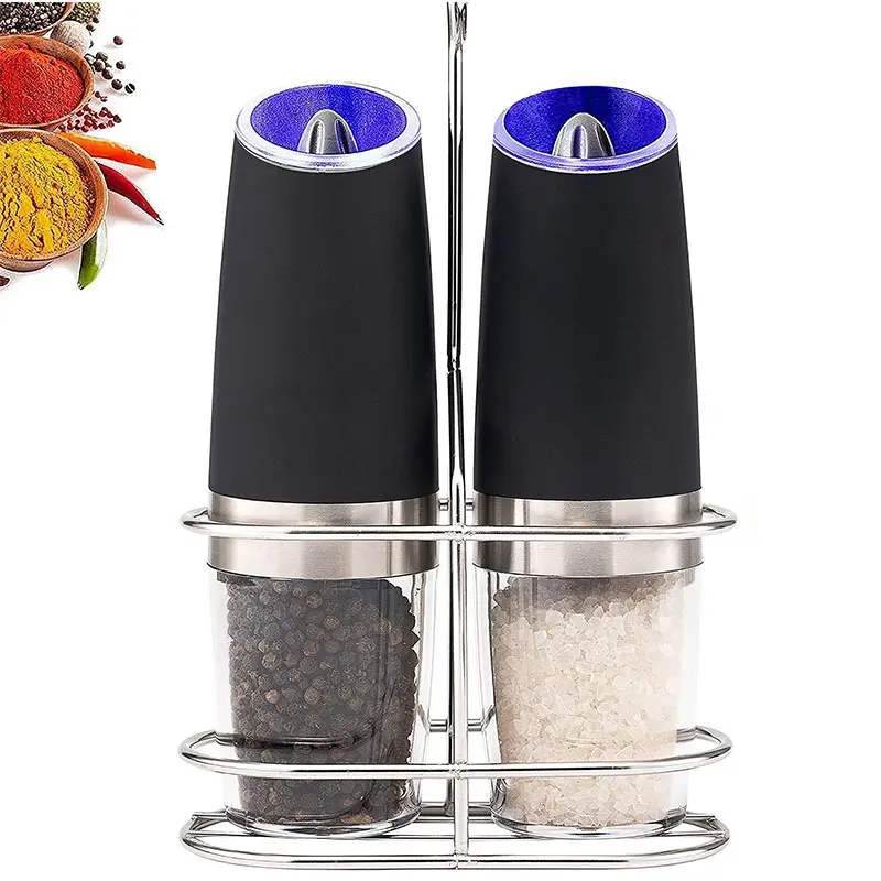 Electric Pepper And Salt Grinders Automatic Gravity Sensor Pepper And Salt  Mill Battery Operated Stainless Steel Gravity Spice Grinder Kitchen Tools  for Home Travel 