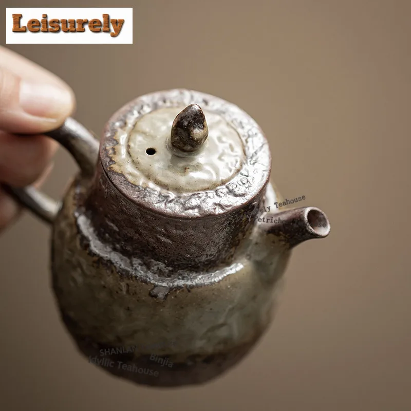 Old Rock Clay Clear Water Teapot Traditional Tea Infuser Pot Tea Making Kettle With Ball Hole Tea Ceremony Collection Supplies