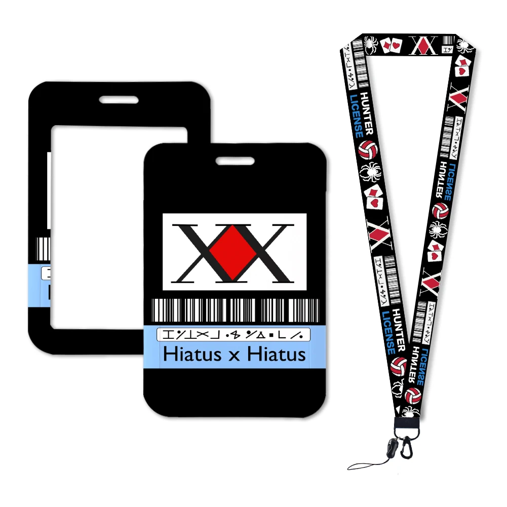 Japanese Style Hunter License ID Card Holders Lanyards Girls Door Card Case Hanging Rope Badge Holder Neck Strap Card Small Gift 3