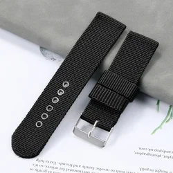 Durable Nylon Strap - Military Sport Comfortable Wristband - 22mm (Black)